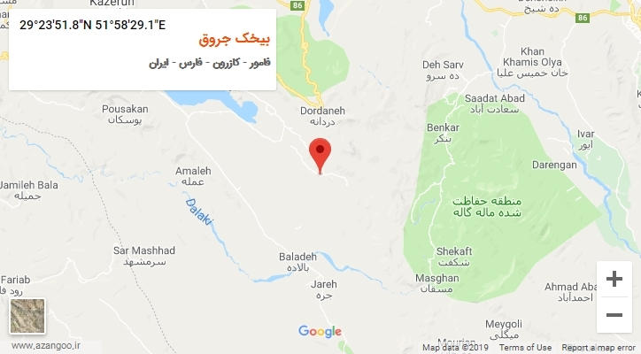 روستای بیخک جروق بر روی نقشه