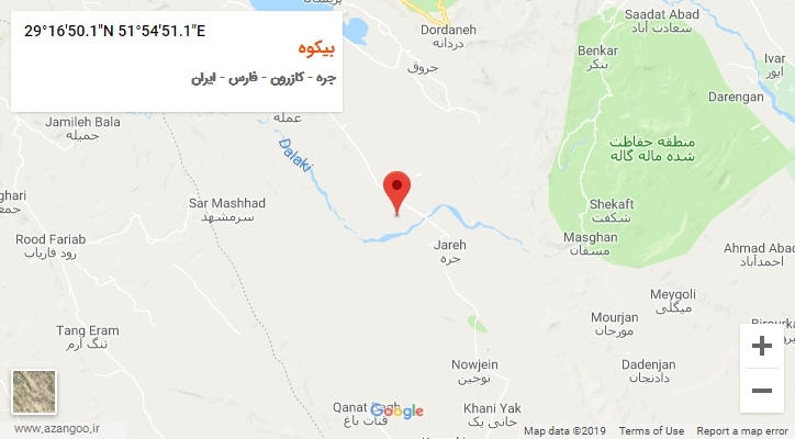 روستای بیکوه بر روی نقشه