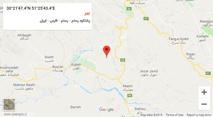 روستای بیر بر روی نقشه