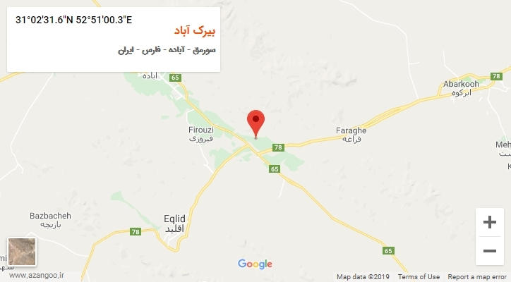روستای بیرک آباد بر روی نقشه