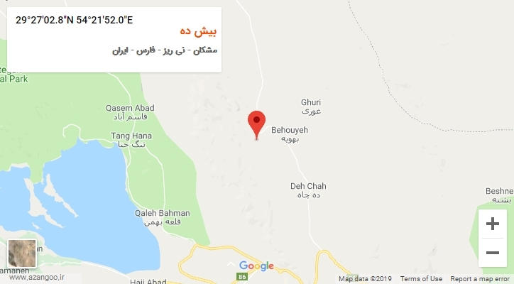 روستای بیش ده بر روی نقشه