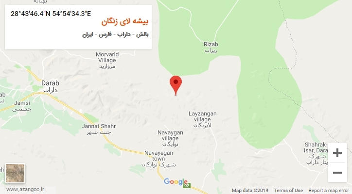 روستای بیشه لای زنگان بر روی نقشه