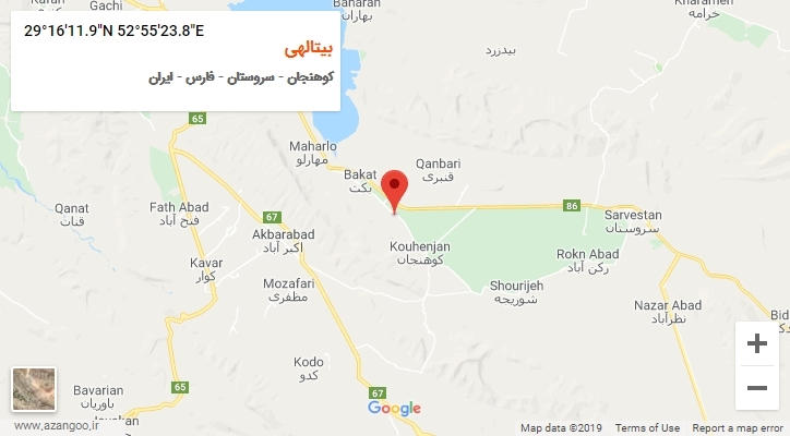 روستای بیتالهی بر روی نقشه