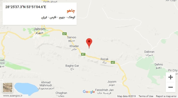روستای چاهو بر روی نقشه