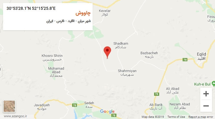 روستای چاووش بر روی نقشه