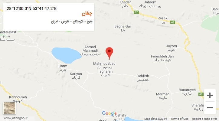 روستای چغان بر روی نقشه