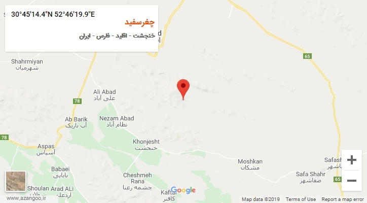 روستای چغرسفید بر روی نقشه