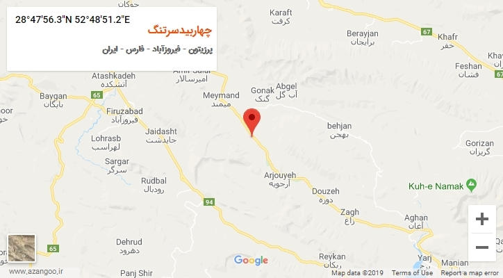 روستای چهاربیدسرتنگ بر روی نقشه