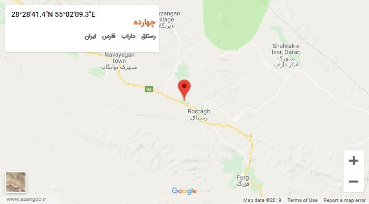 روستای چهارده بر روی نقشه
