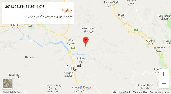 روستای چهارراه بر روی نقشه