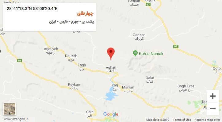 روستای چهارطاق بر روی نقشه