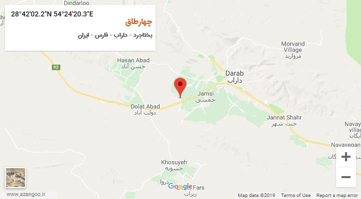 روستای چهارطاق بر روی نقشه