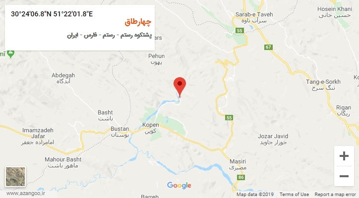 روستای چهارطاق بر روی نقشه