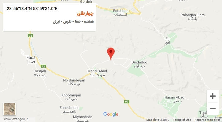 روستای چهارطاق بر روی نقشه