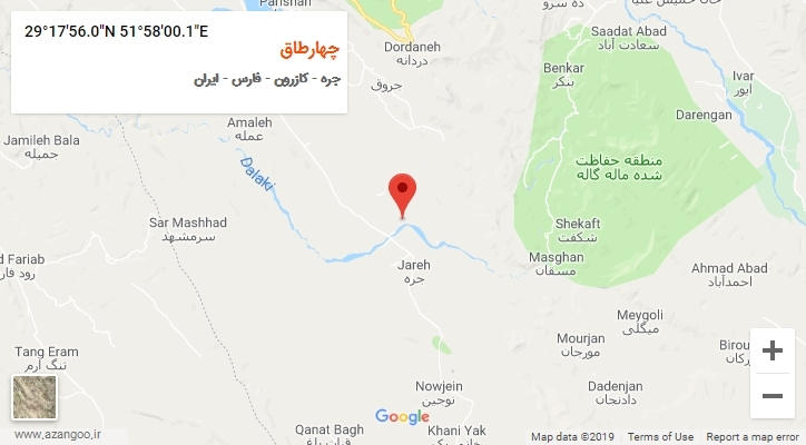روستای چهارطاق بر روی نقشه