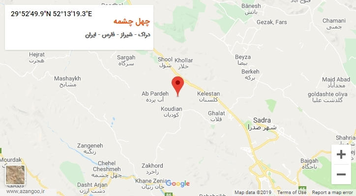 روستای چهل چشمه بر روی نقشه