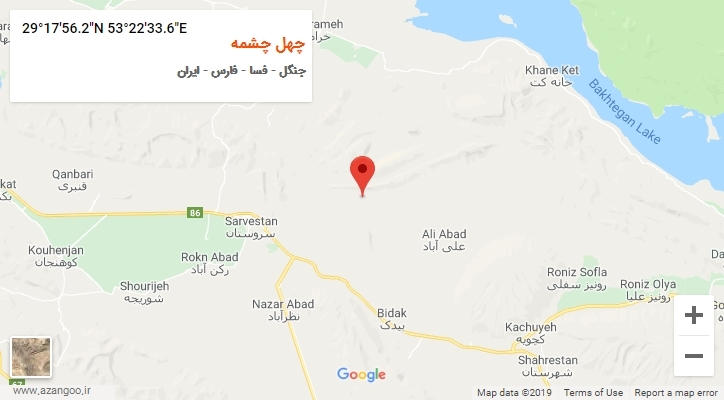 روستای چهل چشمه بر روی نقشه