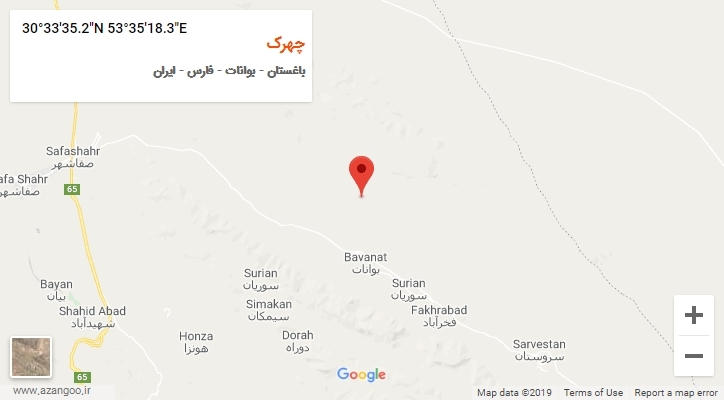 روستای چهرک بر روی نقشه