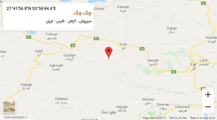روستای چک چک بر روی نقشه