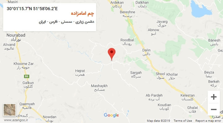 روستای چم امامزاده بر روی نقشه