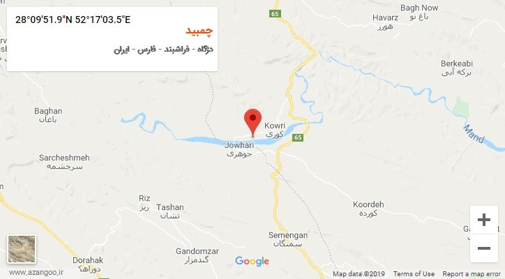 روستای چمبید بر روی نقشه