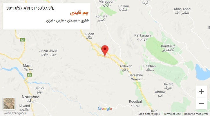 روستای چم قایدی بر روی نقشه