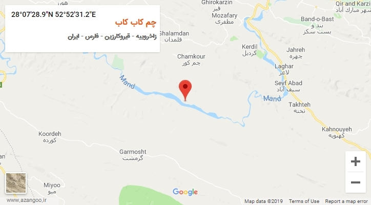 روستای چم کاب کاب بر روی نقشه