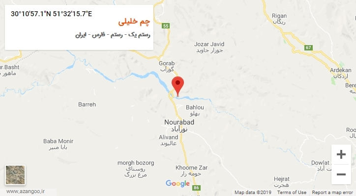 روستای چم خلیلی بر روی نقشه