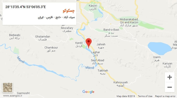 روستای چمکوکو بر روی نقشه