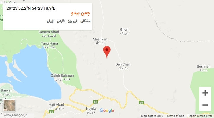 روستای چمن بیدو بر روی نقشه