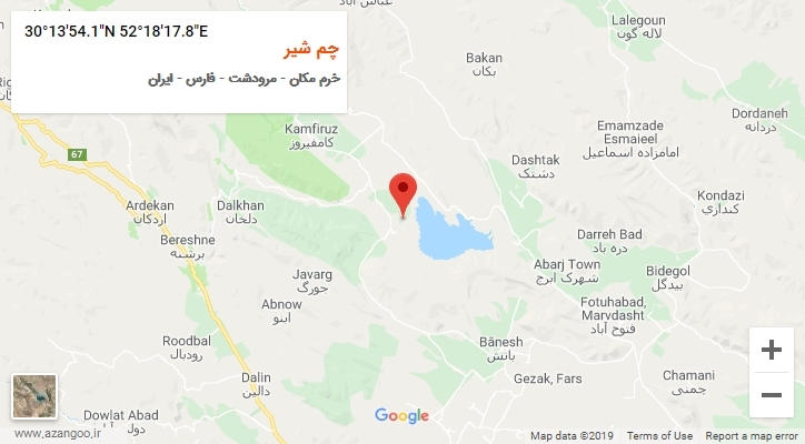 روستای چم شیر بر روی نقشه