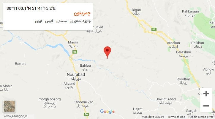 روستای چمزیتون بر روی نقشه