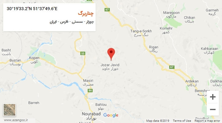 روستای چناربرگ بر روی نقشه