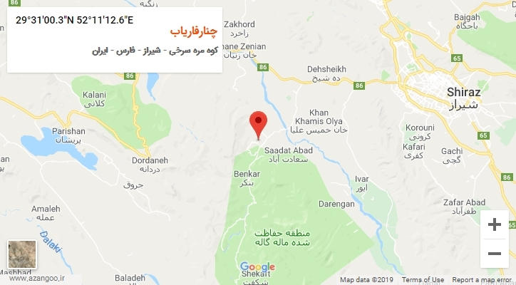 روستای چنارفاریاب بر روی نقشه