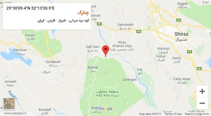 روستای چنارک بر روی نقشه