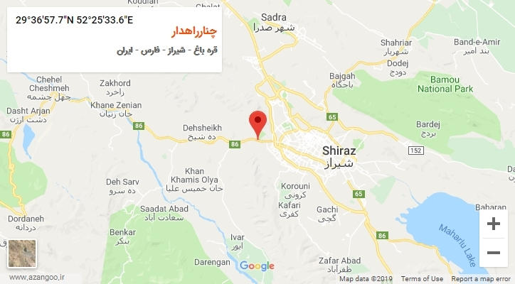 روستای چنارراهدار بر روی نقشه