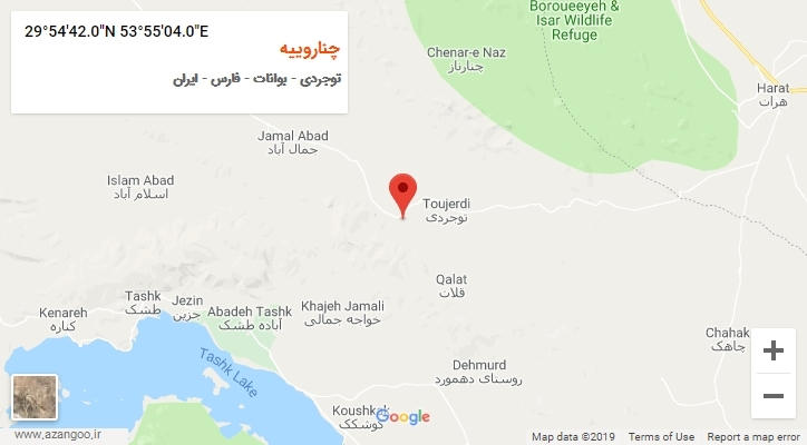 روستای چناروییه بر روی نقشه