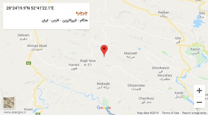 روستای چرچره بر روی نقشه