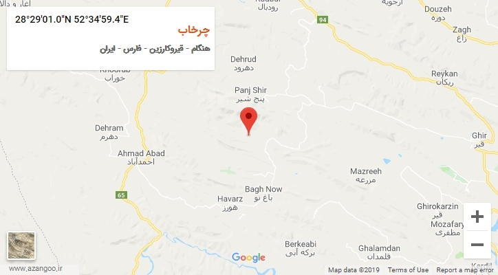 روستای چرخاب بر روی نقشه