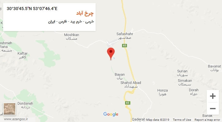 روستای چرخ آباد بر روی نقشه