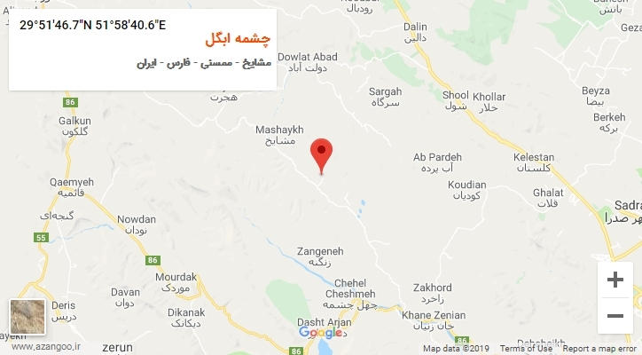 روستای چشمه ابگل بر روی نقشه