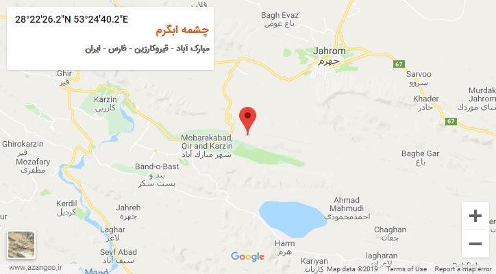 روستای چشمه ابگرم بر روی نقشه
