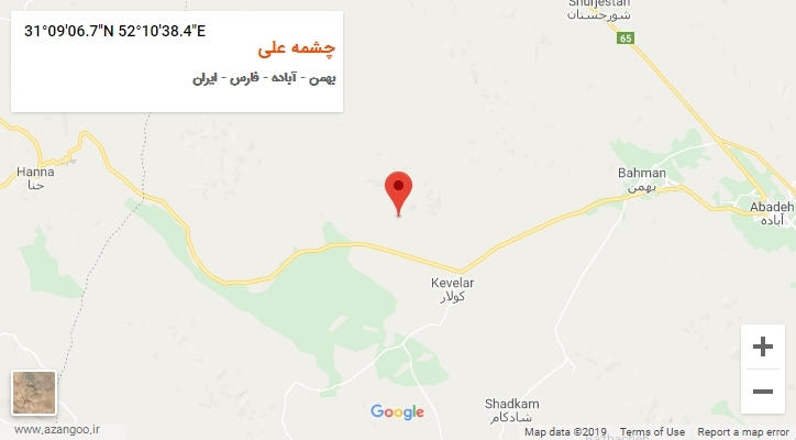 روستای چشمه علی بر روی نقشه