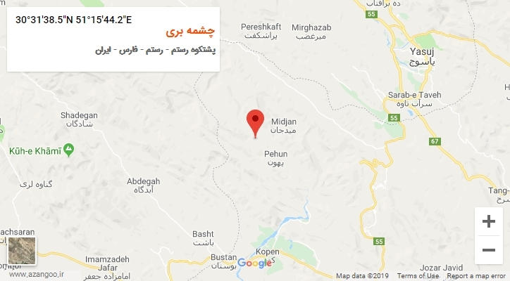 روستای چشمه بری بر روی نقشه