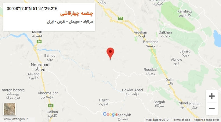 روستای چشمه چهارقاشی بر روی نقشه