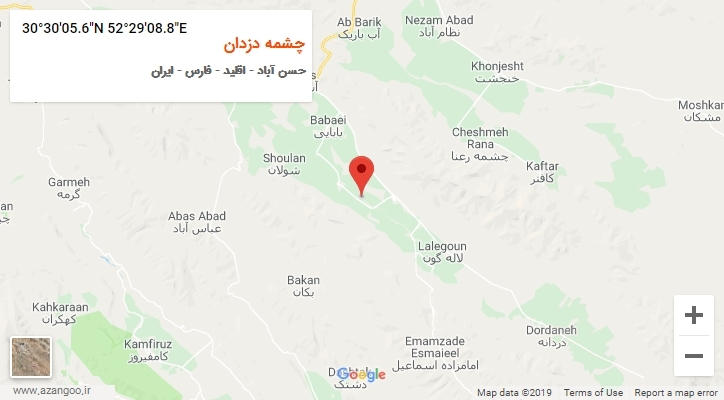 روستای چشمه دزدان بر روی نقشه