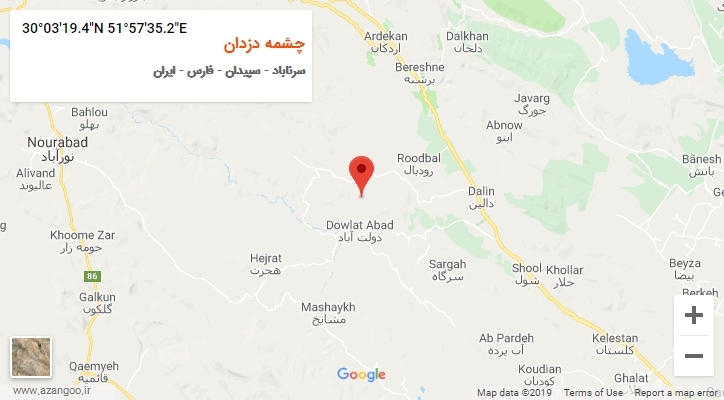 روستای چشمه دزدان بر روی نقشه