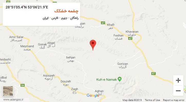 روستای چشمه خشکک بر روی نقشه
