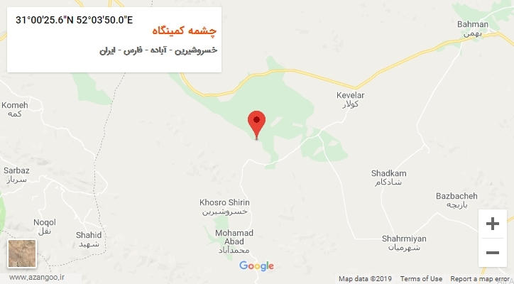 روستای چشمه کمینگاه بر روی نقشه