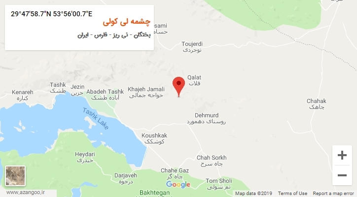 روستای چشمه لی کولی بر روی نقشه